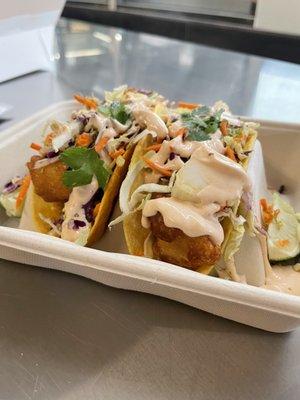 Cod fried fish tacos