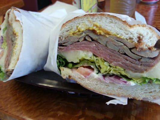 Roast Beef. Dutch Crunch and garlic spread.