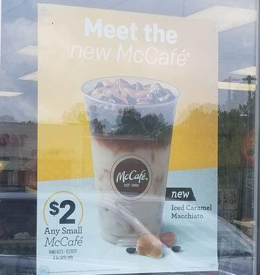 Advertising their new Iced Caramel Macchiato for McCafe!