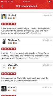 Deleted reviews by yelp