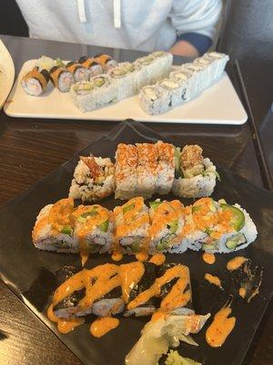 California Roll Honey Roll Spicy Crab Roll