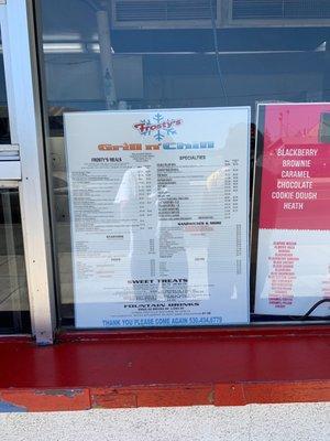 Menu for my favorite milkshake place!