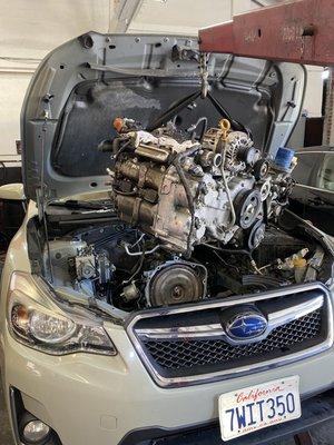 Removing engine from 2017 Subaru Crosstrek