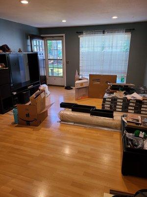 Living room before. Recess lighting was added