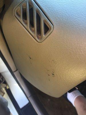 Sealant on dash