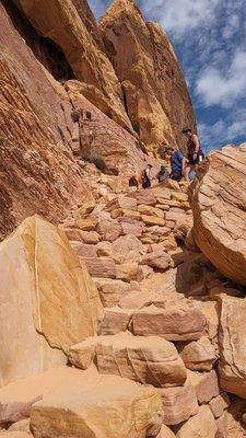 Steep and dangerous. Not an "easy" trail.