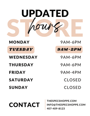 New Year, New Hours!