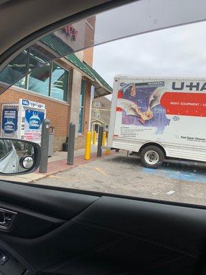 Walgreens in Woodfords.  Note moving trucks (2) in handicap spaces.  UPS apparently.  Shame, shame.