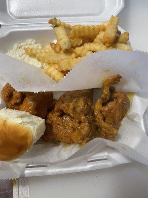 Honey gold chicken tenders and fries