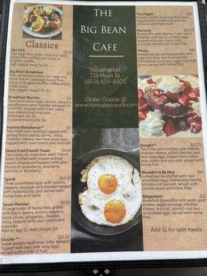 A sample of their menu, it's quite extensive (6 pages?)