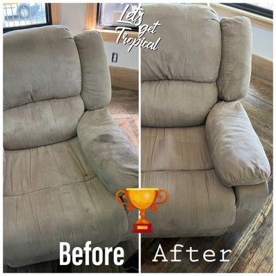 Upholstery cleaning - Before and After