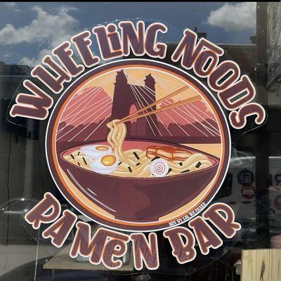 Restaurant logo on window