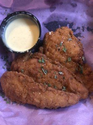 Chicken tenders with coconut honey mustard