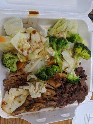 Large combo platter to go, with veggies