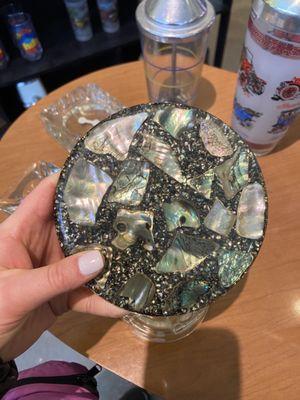 Seashell and resin coaster