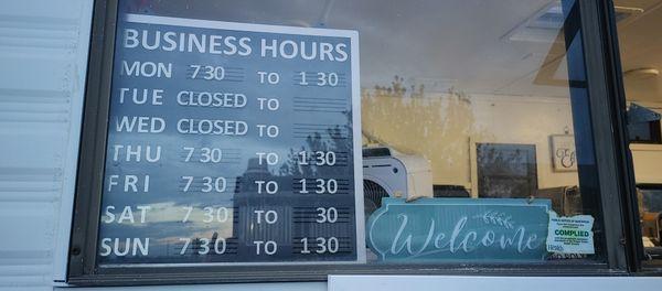 Autumn/Winter hours. Closed Major holidays. Call for up to date info. 541.497.9017