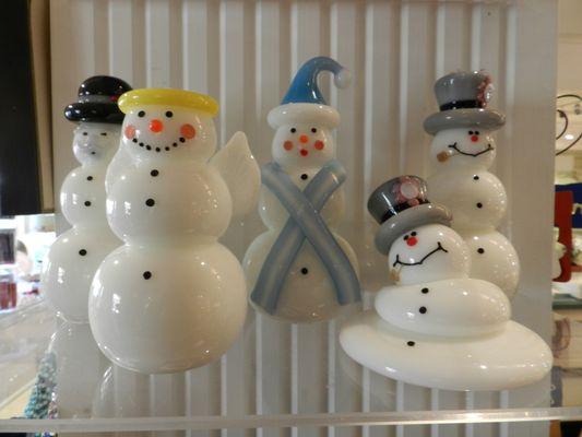 Vitrix Glass Studios making fantastic snowmen for the holidays