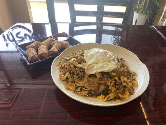 Kimchi Fried Rice & Egg Roll