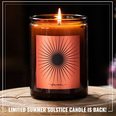 BACK & AVAILABLE NOW for a limited time!

Summer is here and our Summer Solstice Candle has the sun soaked energy of summer we all  love!