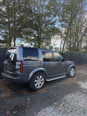 Land Rover after quarter panel and rear door repair