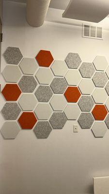 Felt acoustic panels.