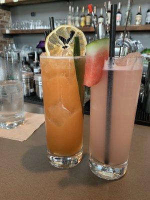 Summer menu drinks at Two James