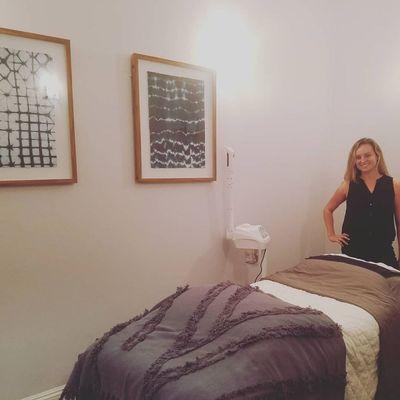 Isabelle in her esthetician room.