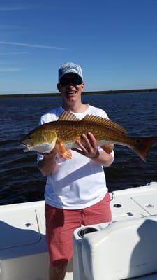 Beautiful red fish caught in the Delacroix marshes with Louisiana Fishing Charters