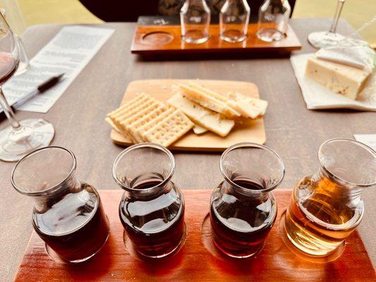 Fresh cheese and crackers to accompany our tastings.