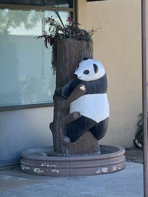 Panda planter in front of restaurant