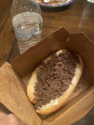 This is a baby Philly Cheesesteak