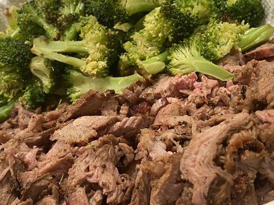 Steak and Steamed Broccoli