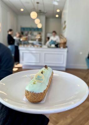 Pistachio eclair