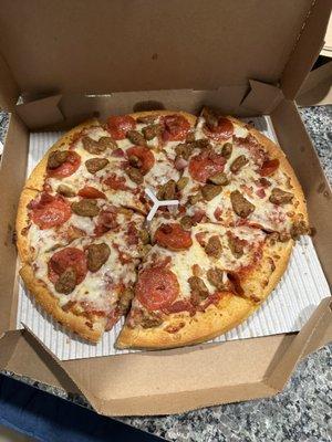 Pepperoni and sausage