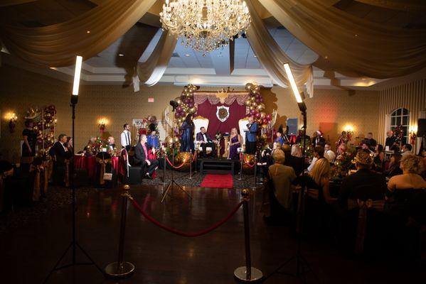 Ballroom with "Royal" themed decor