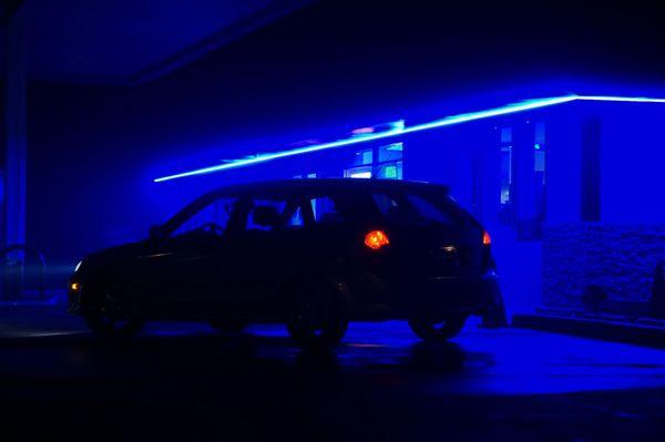 Here's my 2002 Mazda Protege5 in front of the gas stations market.