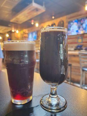 Chocolate stout and nitro puppy porter