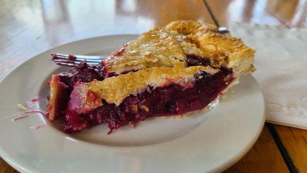 Rhubarb blueberry pie