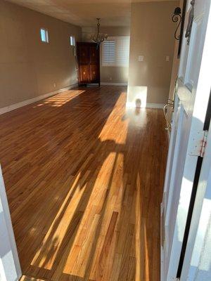 Red Oak Hardwood Refinish Natural, in Torrance, CA.