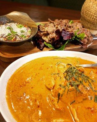 Panang curry and beef bites