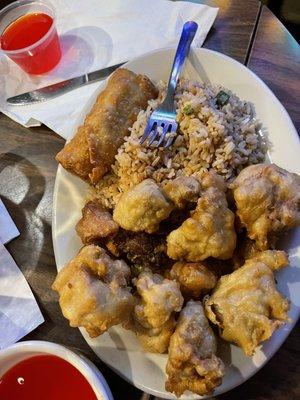 Egg Roll , Sweet And Sour chicken , Fried Rice