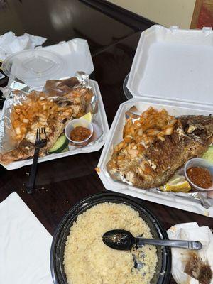 Left is the Fried Red Snapper and right is the Fried Tilapia