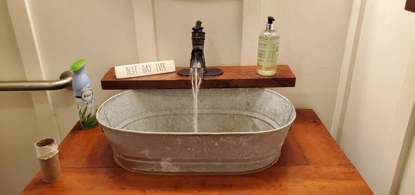 Inside of ladies room by the barn