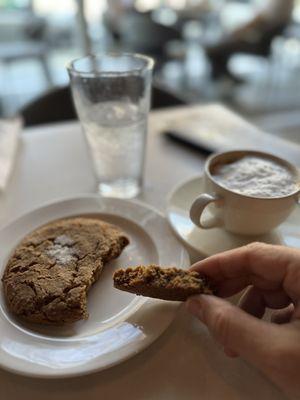 Ginger cookie and cappuccino