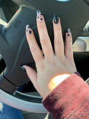 Cow print nail set! ($45 fill)