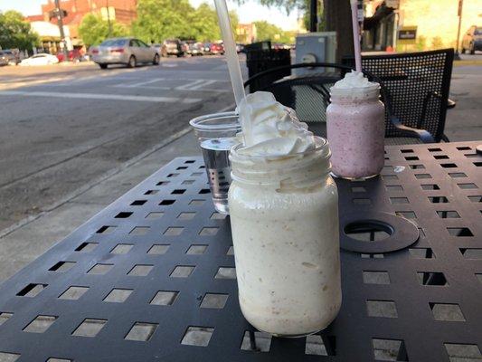 Nana knows how to make a milkshake. On the opposite side, strawberry shortcake.