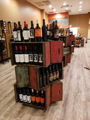 New world wine is the antique apricot crates.