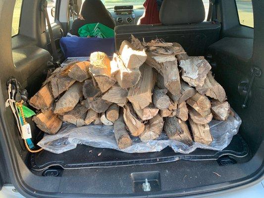 Wheelbarrow full of wood