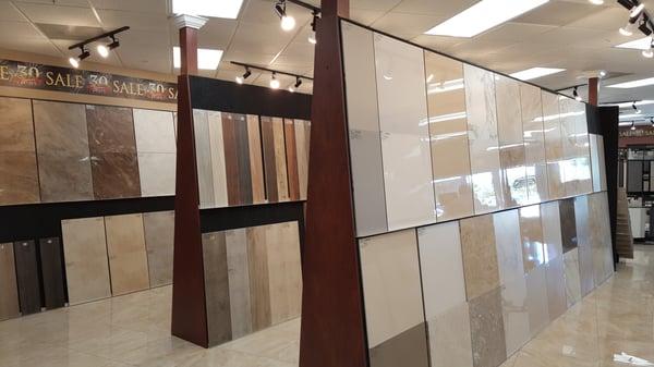 Huge selection of all of the latest styles of tile.