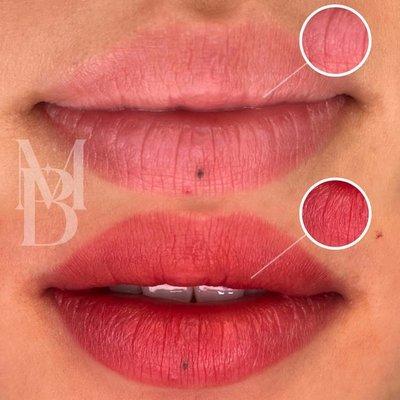 Before and After with our Lip Blush technique.